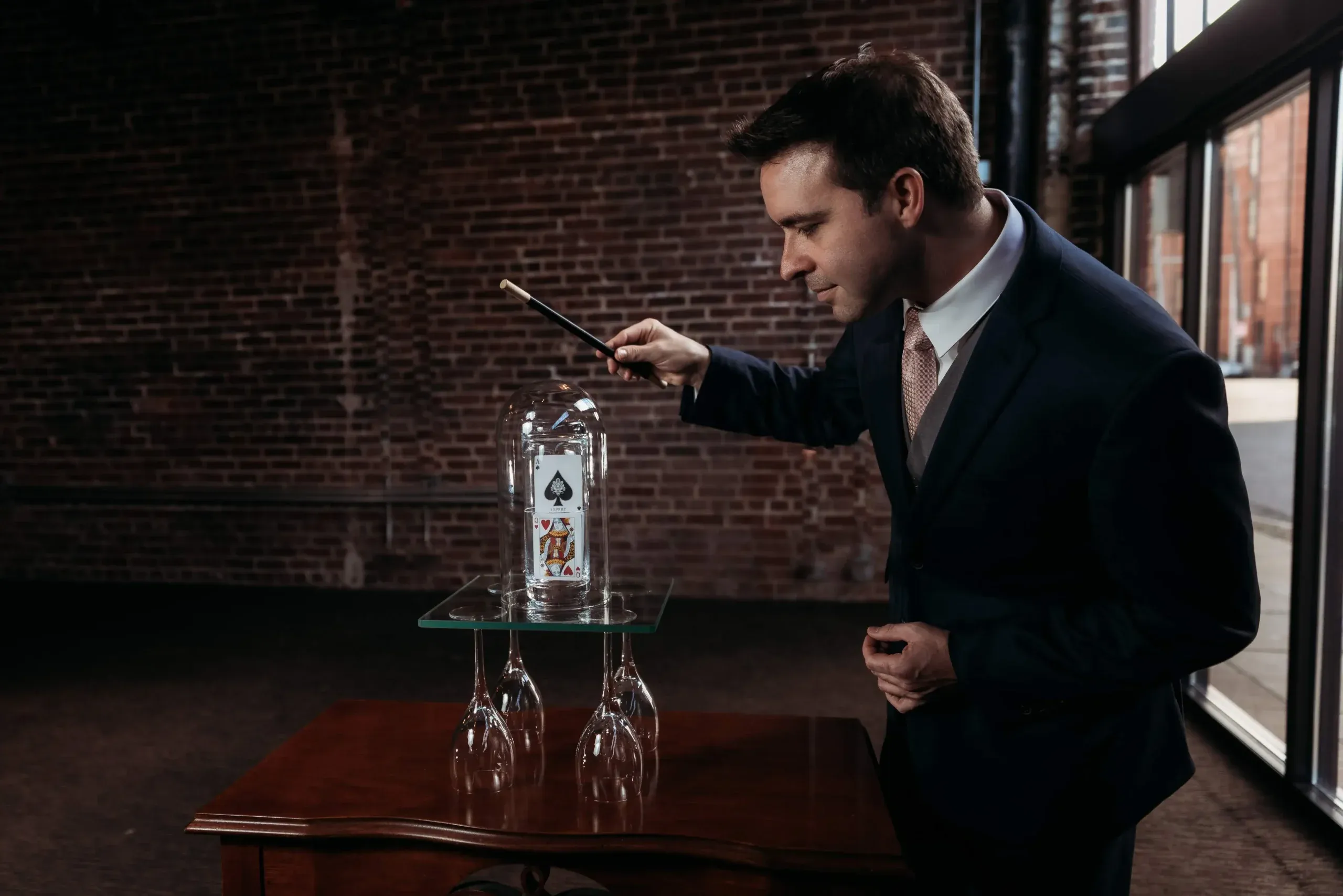Matt Wilson performing a modern twist on the classic rising cards effect.